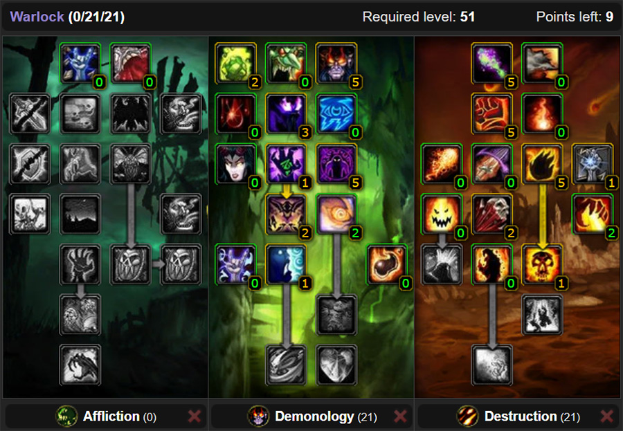 The DS/Ruin Talents.