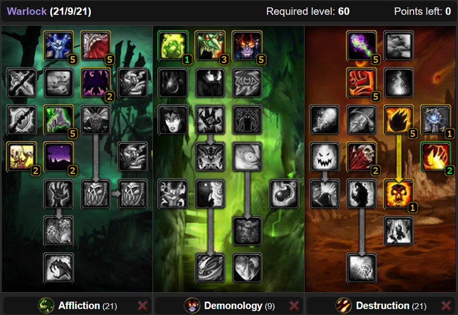 The Imp Imp/Utility Talents.
